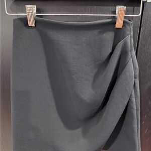 Aritzia Black Draped Mini Skirt